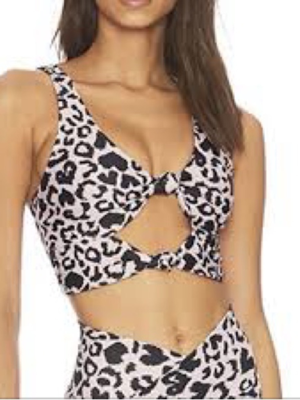 Beach Riot Bowie Top – Heart Leopard Baby Pink – Size Medium